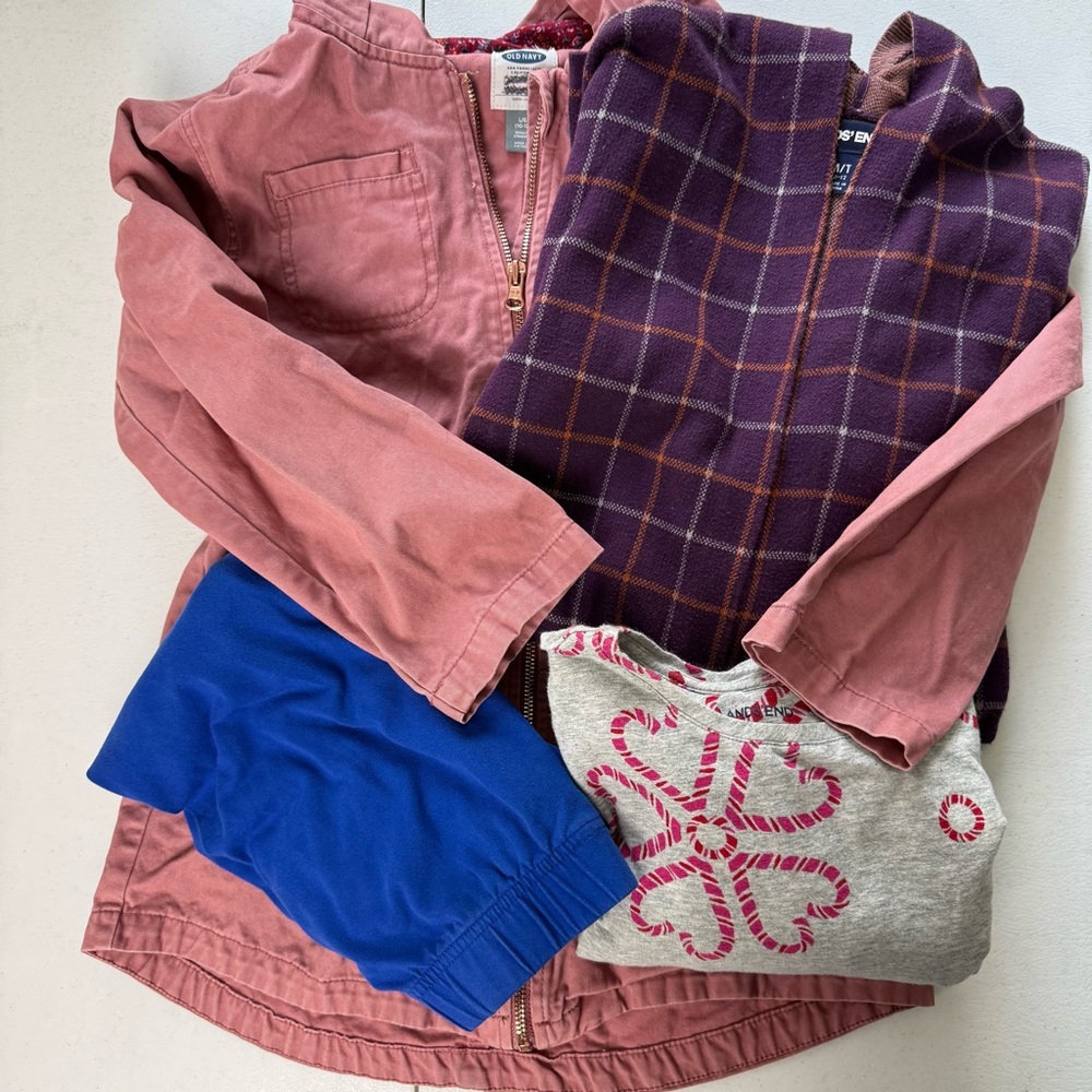 Lands End lot of girls size 10-12 three items plus Old Navy utility jacket.